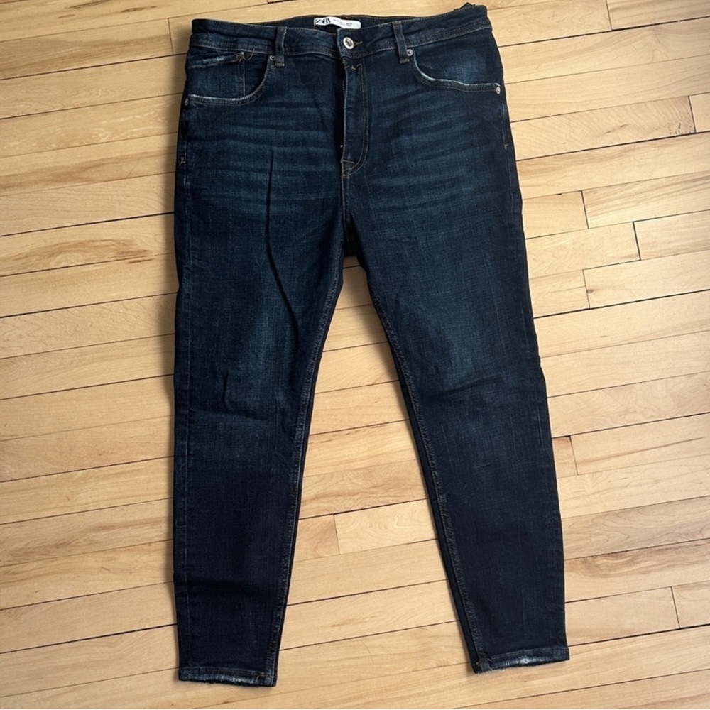 Zara Men's Dark Blue Jeans